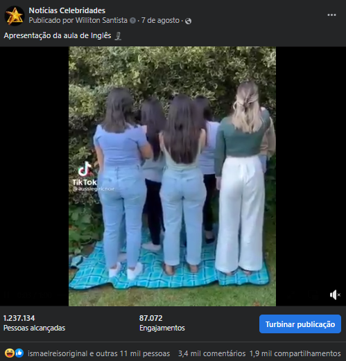 Resultados da Postagem em Notícias Celebridades